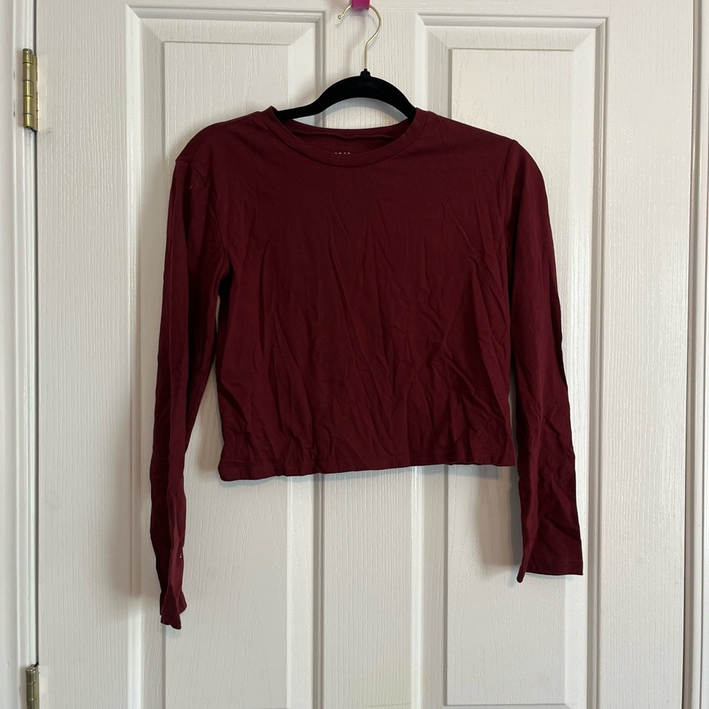 Women's Maroon Long Sleeve Top